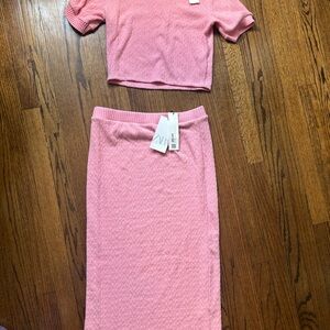 Pink Knit Two-Piece Set